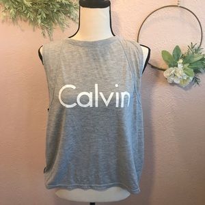 Calvin Klein Gray Sleeveless Performance Crop Top